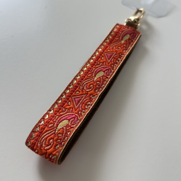 Telefoonkoord leer rood