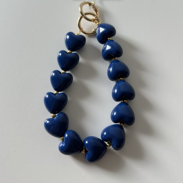 Telefoonkoord blauw hart