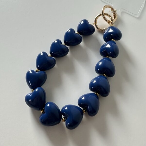 Telefoonkoord blauw hart