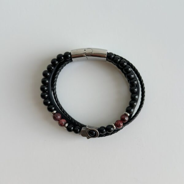 Dubbele heren armband leer