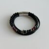 Dubbele heren armband leer
