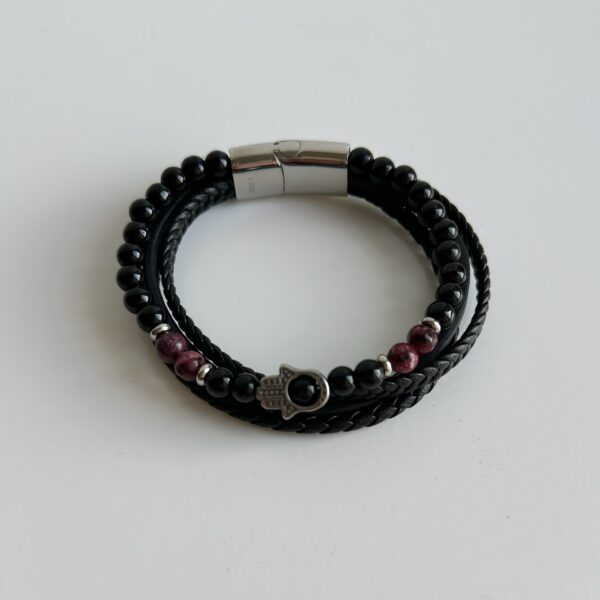 Dubbele heren armband leer