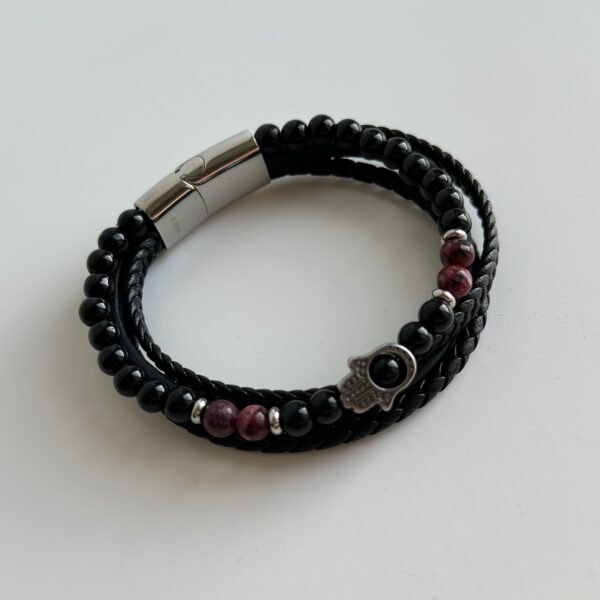 Dubbele heren armband leer