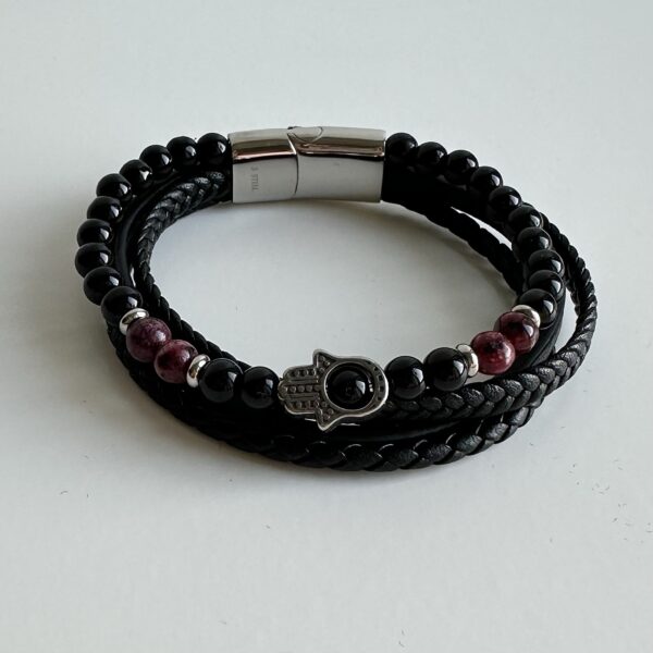 Dubbele heren armband leer