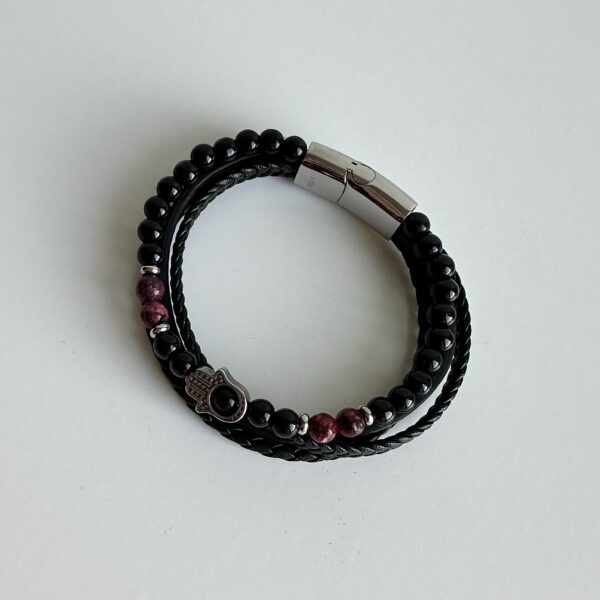 Dubbele heren armband leer