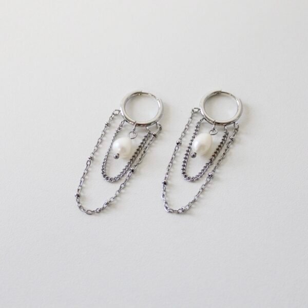 Oorbellen ketting met parel