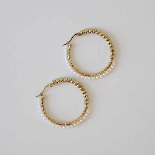 Oorbellen goud parels