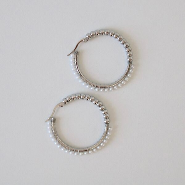 Oorbellen zilver parels