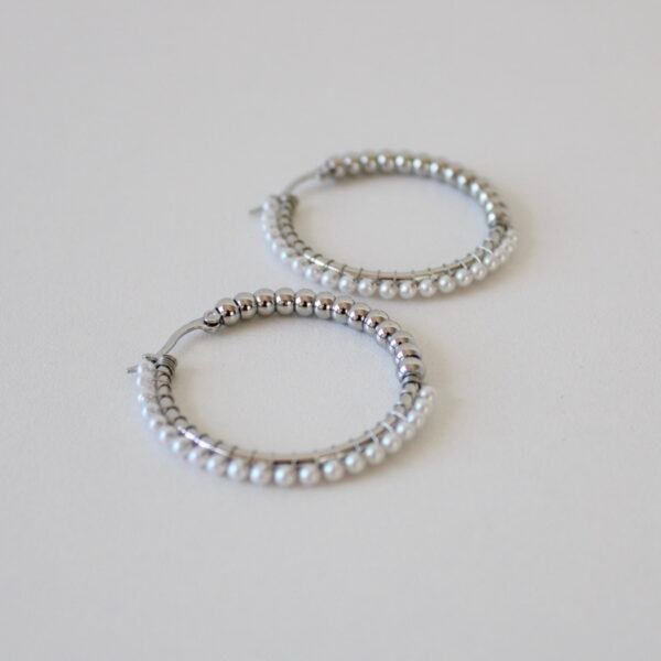 Oorbellen zilver parels