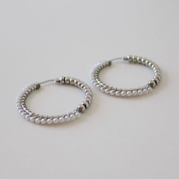 Oorbellen zilver parels