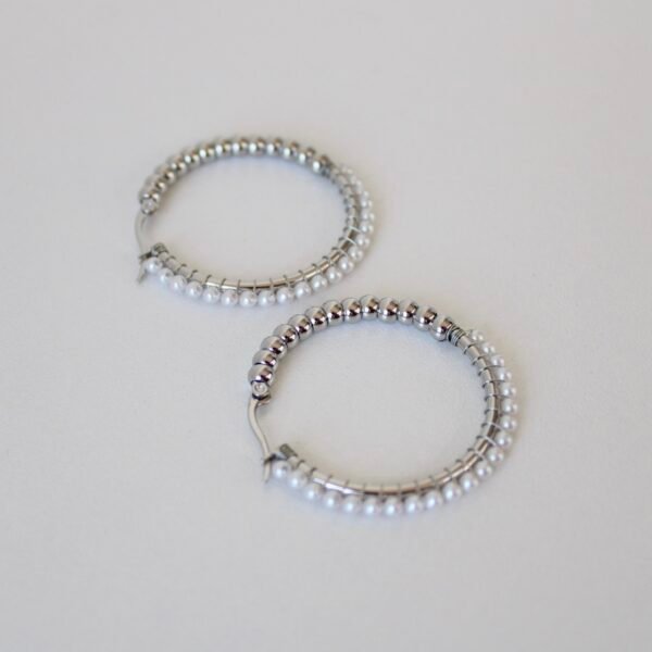 Oorbellen zilver parels
