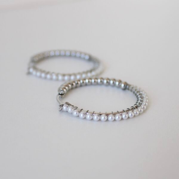 Oorbellen zilver parels