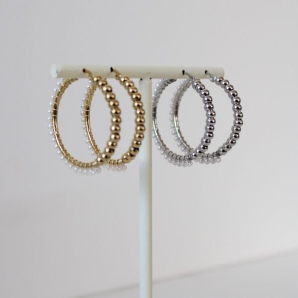 Oorbellen zilver parels