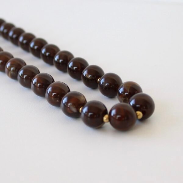Kralen ketting donker bruin
