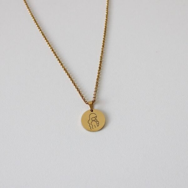 Moeder en kind ketting goud