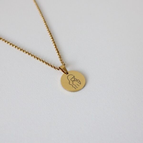 Moeder en kind ketting goud