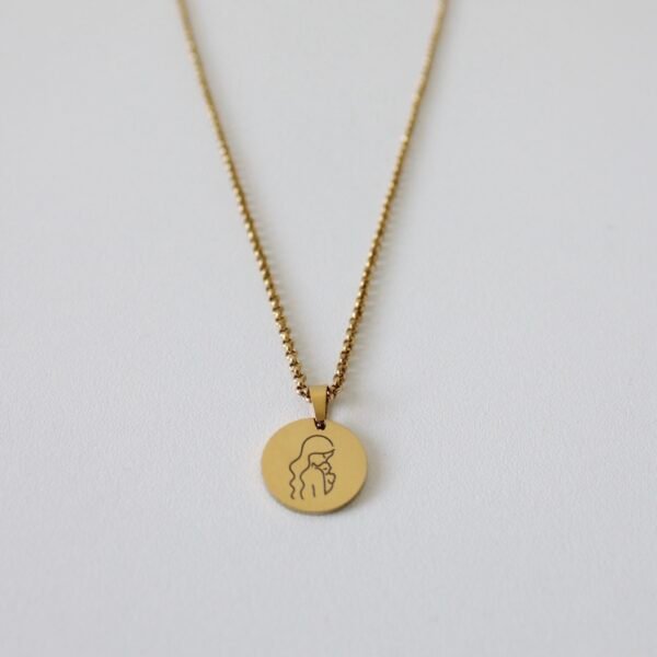 Moeder en kind ketting goud