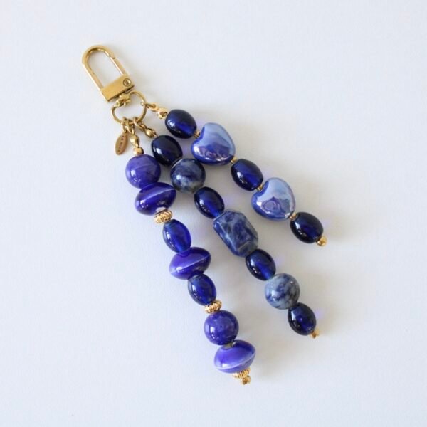 Sleutelhanger kralen blauw